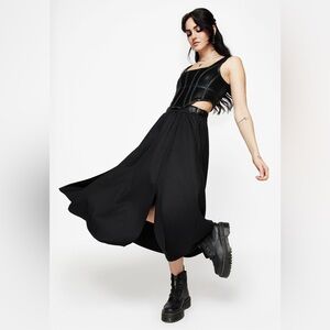 Nwt Disturbia Nightingale Womens Black Midi Skirt 12 Dark Romantic Goth Edgie